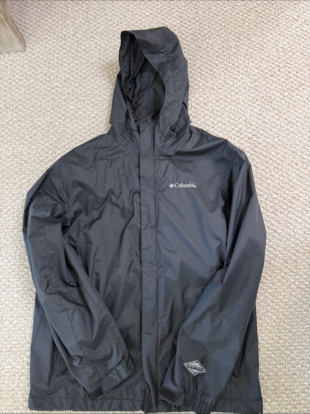 Columbia Omni Tech Packable Men's Black Hooded Rain Jacket